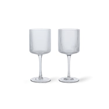 Ripple White Wine Glasses, Set of 2, Clear