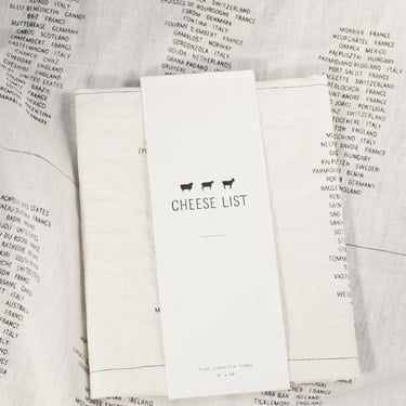 Linen Cheese List Tea Towel