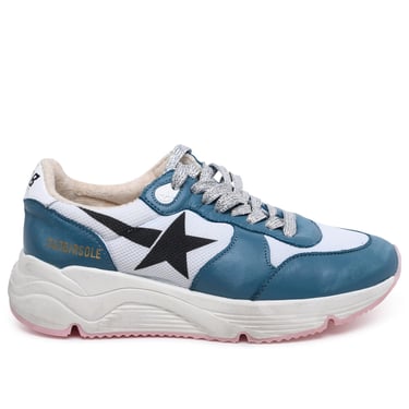 GOLDEN GOOSE Woman Running Sole Two-Color Leather Blend Sneakers