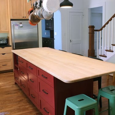 Wide Plank Maple Butcher Block Countertop - Custom Butcher Block Island - Hard Maple Wood Countertop For Kitchen Island - Wood Countertops 