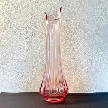 Vintage 60s Tall Pink Swung Vase by Viking 