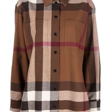 Burberry Women Check Motif Wool Shirt