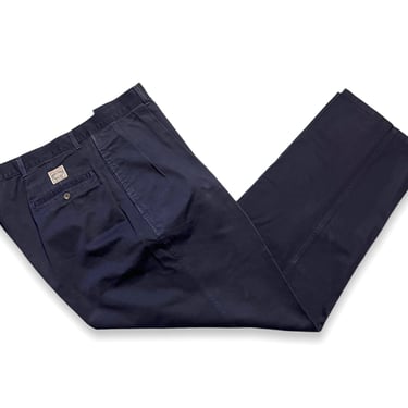 Vintage USA Made POLO Ralph Lauren Chinos / Pants ~ 40.5 x 31.5 ~ Navy Blue ~ Trousers ~ Ivy / Preppy / Trad ~ 40 / 41 Waist 