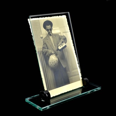 Glass table picture stand 30s 40s Art Deco Bakelite Cut faceted NOS picture stand picture frame 