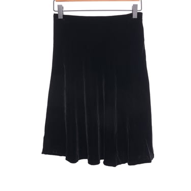 Black Velvet Midi Skirt