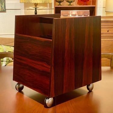 Bruksbo Brazilian Rosewood Magazine Cart, Circa 1960s 