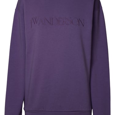 Jw Anderson Donna Purple Cotton Sweatshirt