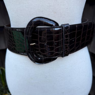 Vintage Womens Calderon Dark Brown 100% Leather Hook Buckle  display picture 2