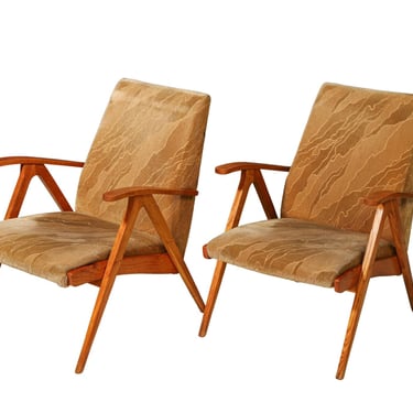 Pair of Czechoslovak armchairs, 1960's 