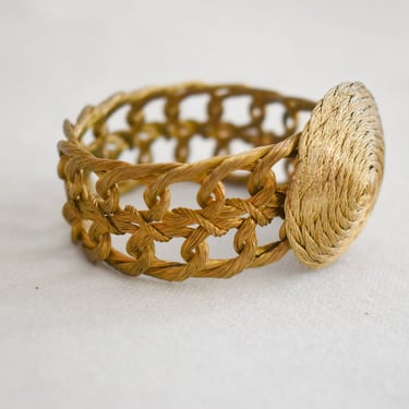 Vintage Gold Coiled Wire Bracelet 