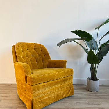 Vintage Mid Century Yellow Armchair