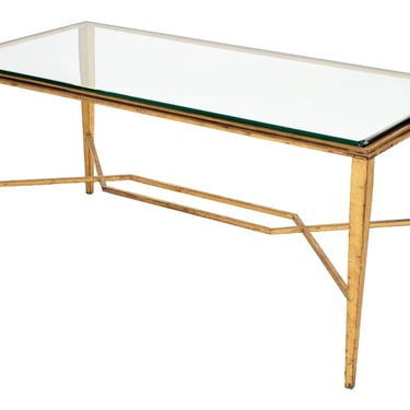 Maison Ramsay Gilded Iron and Glass Coffee Table