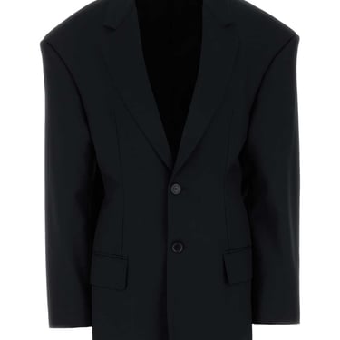 Balenciaga Women Black Twill Oversize Hourglass Blazer