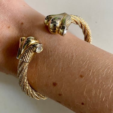 Vintage Gold Twisted Torque Bracelet