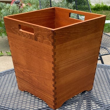 Vintage Danish Teak Wastebasket 