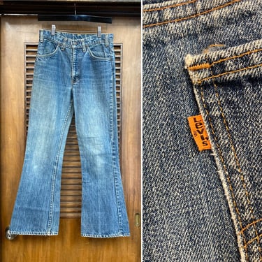 Vintage 1970’s w29 Levi’s Orange Tag 646 Denim Flare Hippie Rocker Jeans, 70’s Vintage Clothing 