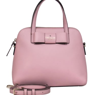 Kate Spade - Light Pink Pebbled Leather Convertible Satchel w/ Bow