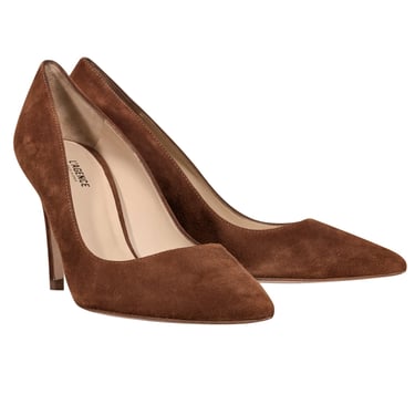 L'Agence - Chestnut Tan Suede Pointed Toe Heels Sz 8.5