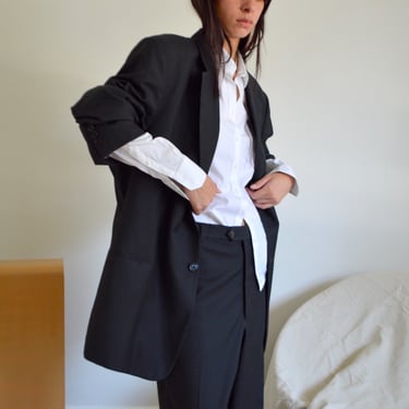 armani menswear black two piece suit / 46R 