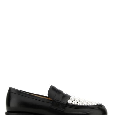 Mach&Mach Women Black Leather Sirene Loafers