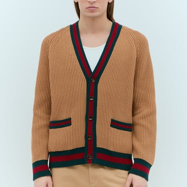 Gucci Men Wool Knit Web Cardigan