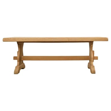 Country French Bleached Oak Farmhouse Trestle Dining Table