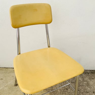 Yellow Hard Plastic and Steel School Chair