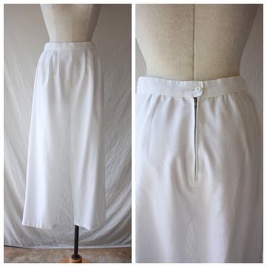 60s White Linen High Waisted Cropped Pants Size 29 Waist 