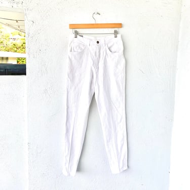 Vintage 80s 90s White Mom Jeans Straight Denim Pants 