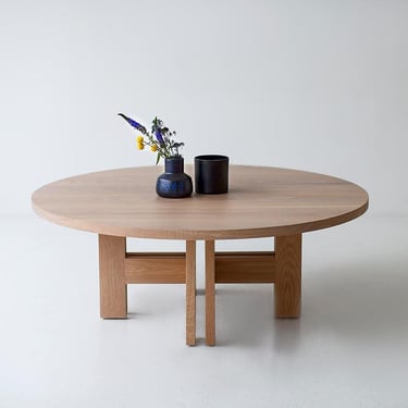 Round Coffee Table - The Genesis - Bleached White Oak 