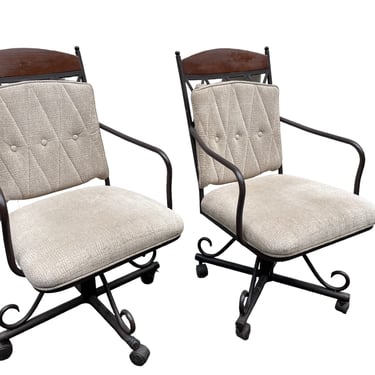 Pair Rolling Office Dining Chairs on CastersLY200-11