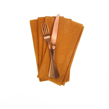 Copper Cotton Cloth Napkins, Set of 4 Fall Cloth Napkins 