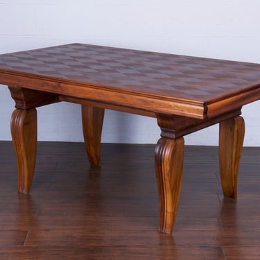 1930s French Art Deco Walnut Extendable Dining Table 