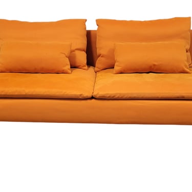 Orange Modern 2-Seat Couch