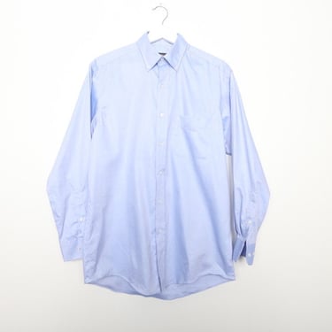 vintage SHARP chambray stiff oversize light blue OXFORD button down y2k shirt - size large 