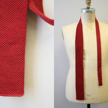 1960s Roosterknit Red Knit Necktie 