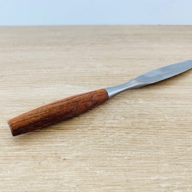 Mid Century Modern Dansk Fjord Dinner Knife Danish Jens Quistgaard Teak Wood Handle Vintage Germany Four Ducks 1950s 