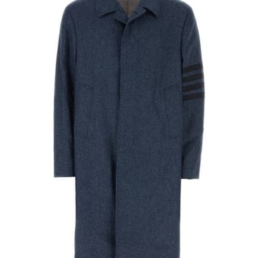 Thom Browne Man Blue Wool Coat