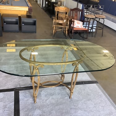 Glass Table With Gold Base