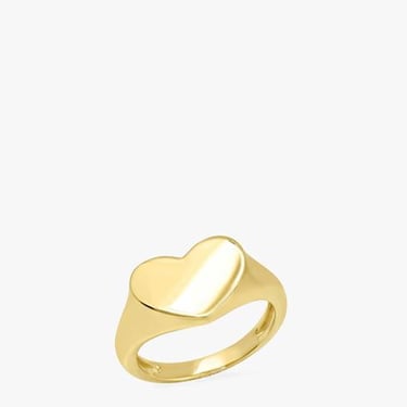 Eriness Gold Smushed Heart Pinky Ring