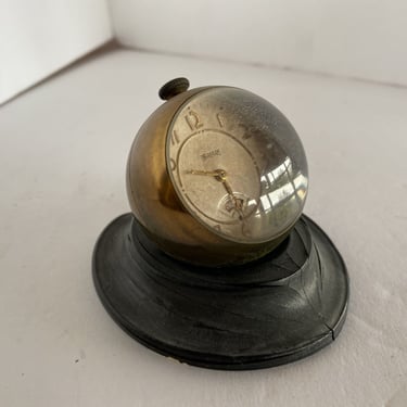 Mechanical Wind Up Ingraham Desk Small Ball Clock, Circa 1900 