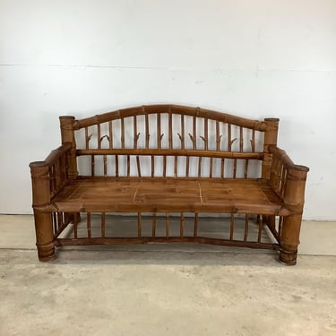 Vintage Boho Regency Bamboo Daybed or Sofa 