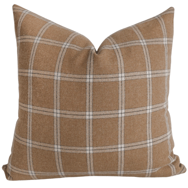 Caramel Blonde Plaid Pillow Cover