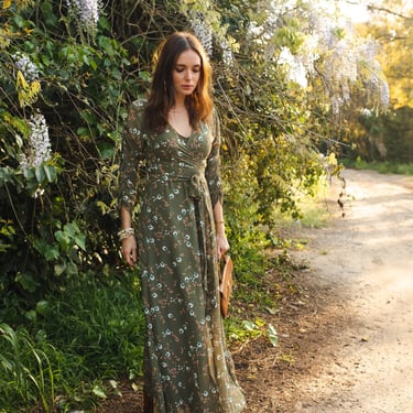 Signature Wrap Dress in Sage Blossom 