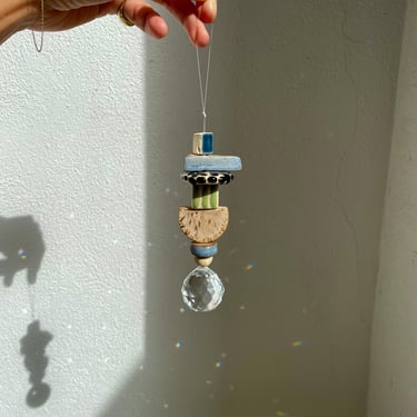 Handmade Ceramic Beaded Suncatcher, Window Suncatcher Charm, The Object Enthusiast Ceramic Suncatcher 