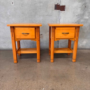 Pair of Vintage Solid Pine Nightstands