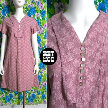 Comfy Vintage 60s 70s Light Purple Ditsy Floral Cotton Boho Dress 