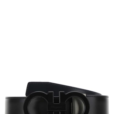 Salvatore Ferragamo Men Black Leather Reversibile Belt