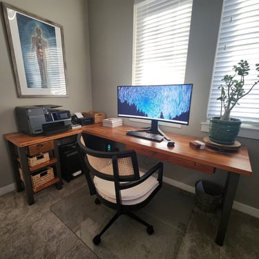 L Shaped Desk. Desk With Modesty Panel. Desk With Privacy, Urban Industrial  NW