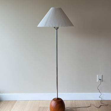 Vintage Teak + Chrome Floor Lamp